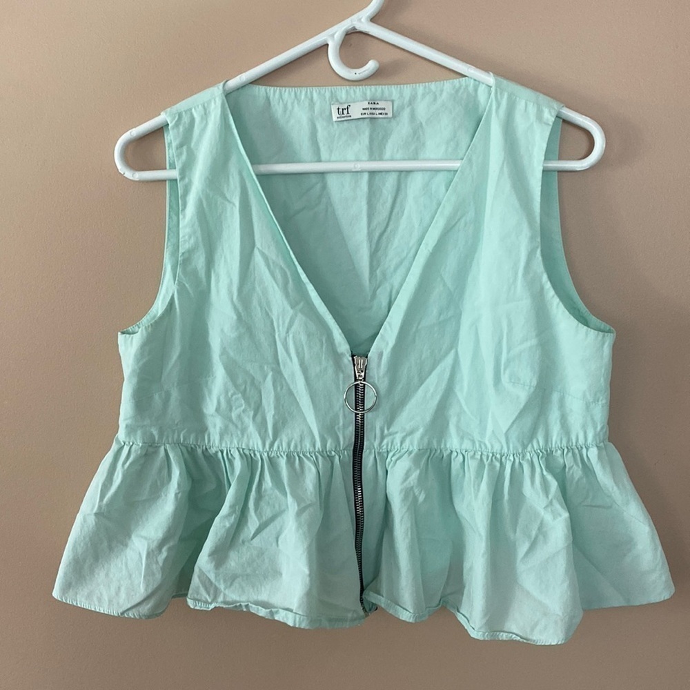Zara cropped top with zipper front